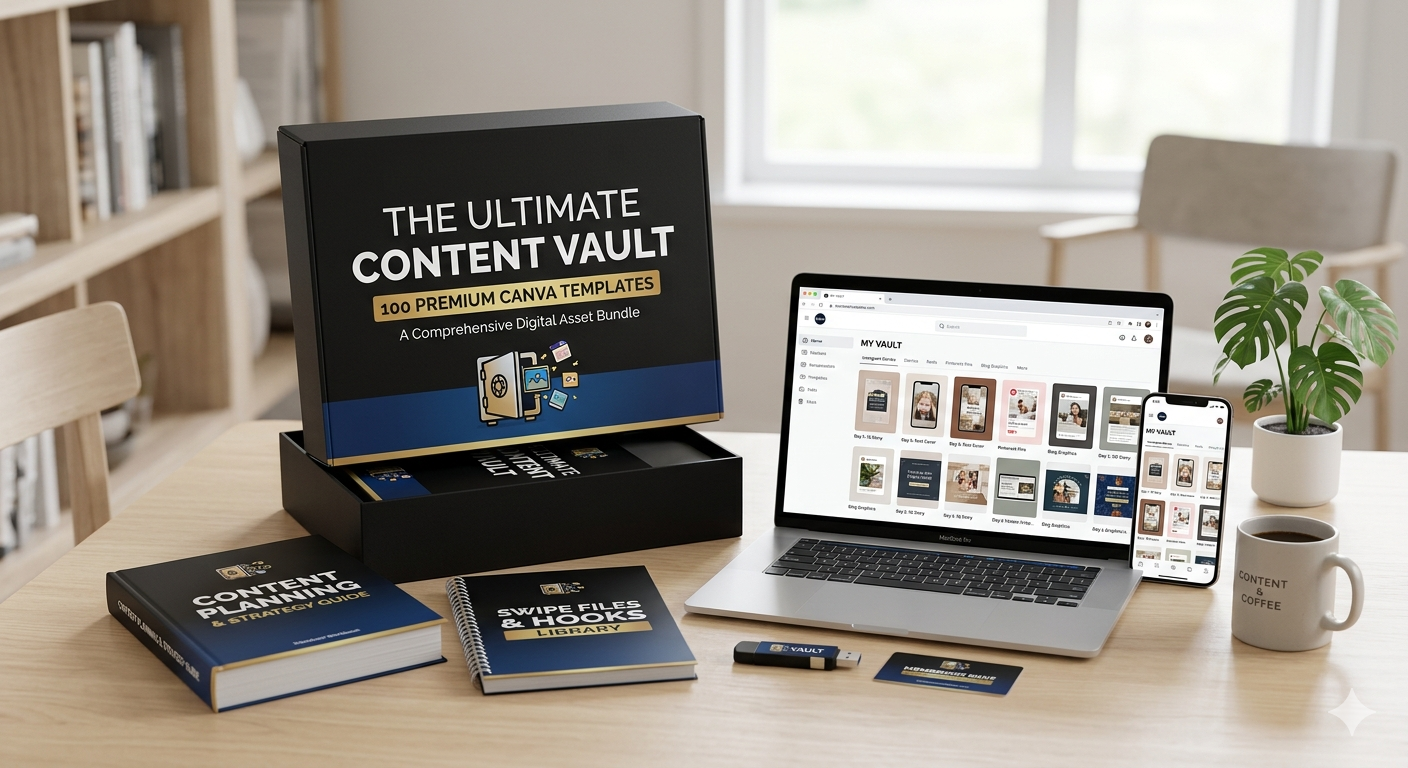 The Ultimate Content Vault – 100 Premium Canva Templates